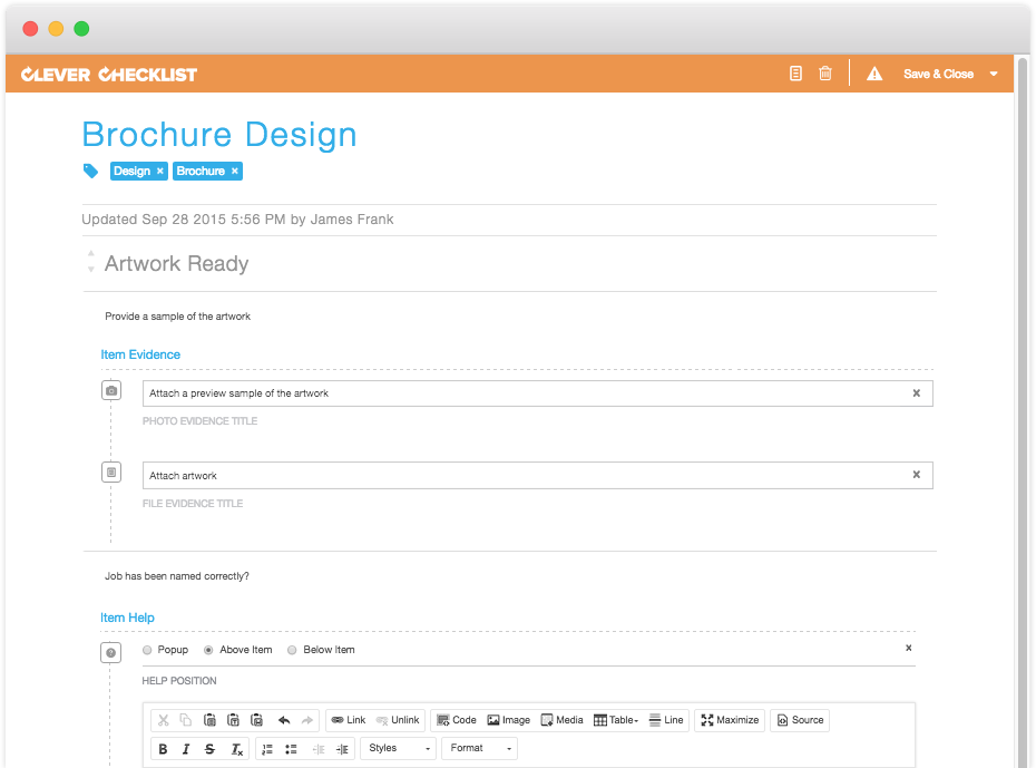Checklist Templates
